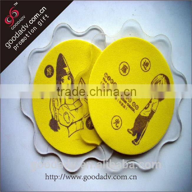 2015 guangzhou the new product custom fashion eco-friendly clear acrylic coasters
