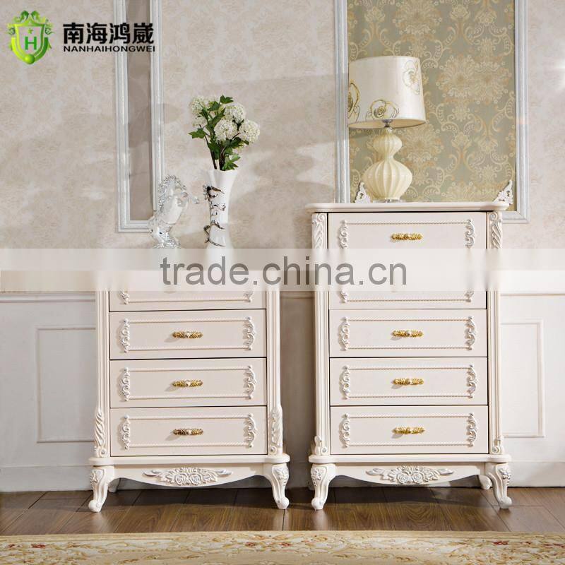 Luxury Antique European French Baroque Style Ivory White Hand Carved Wooden MDF Vanity Dressing Table Set