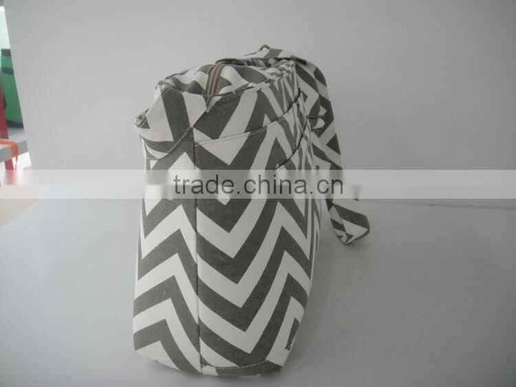SLR Camera Bag for lady in Grey Chevron Stripe