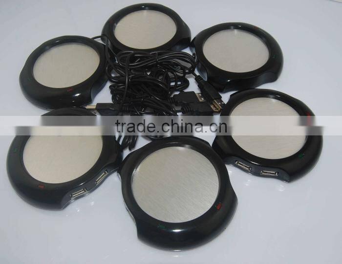 Computer 4 port usb hub cup heater mug warmer