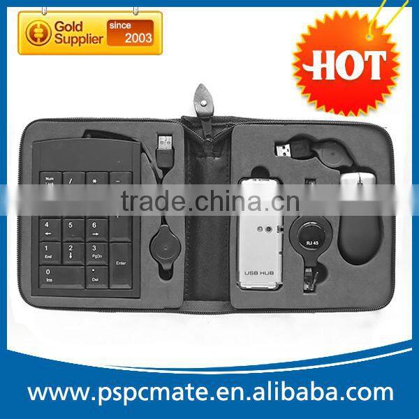 Popular Mini Portable USB Hub Mouse Number Keyboard Cable Travel Kit Bag Tools