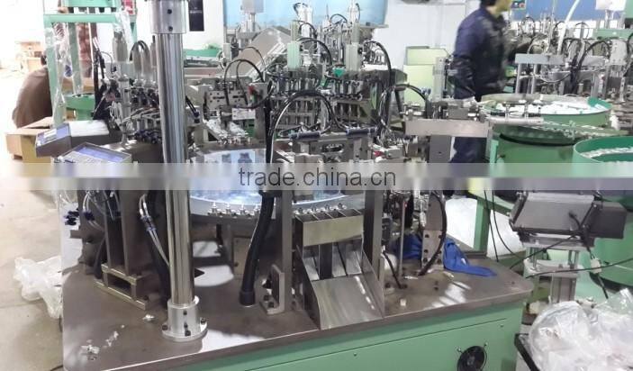 cosmetic plastic dispenser part assembly and test machine
