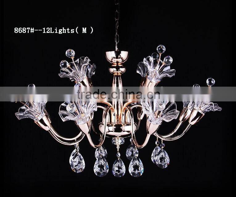 LED Modern K9 Clear Crystal Ceiling Light Pendant Lamp Chandelier Lighting