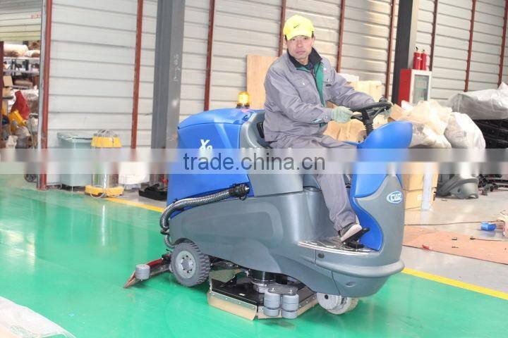 CE approved large tank capacity electric ride on floor cleaning equipment