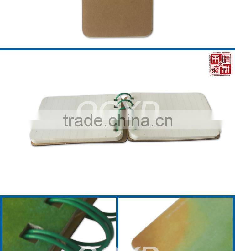 cute mini kraft card material cover spiral note