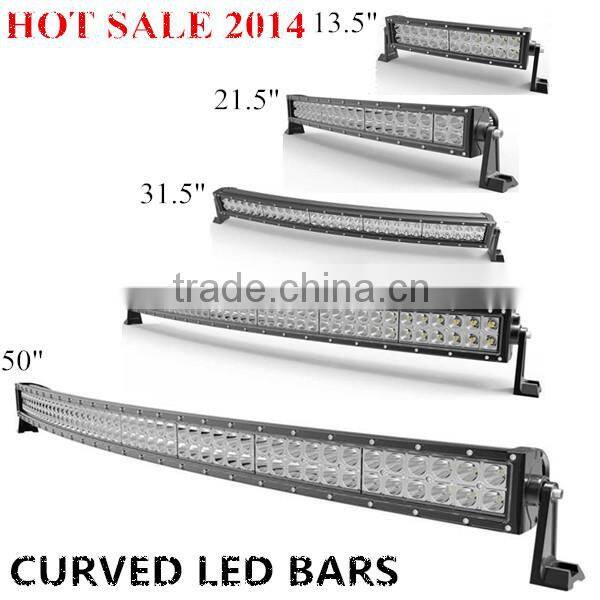 50 inch led driving light bar, auto led light arch bent, 288w curved led light bar