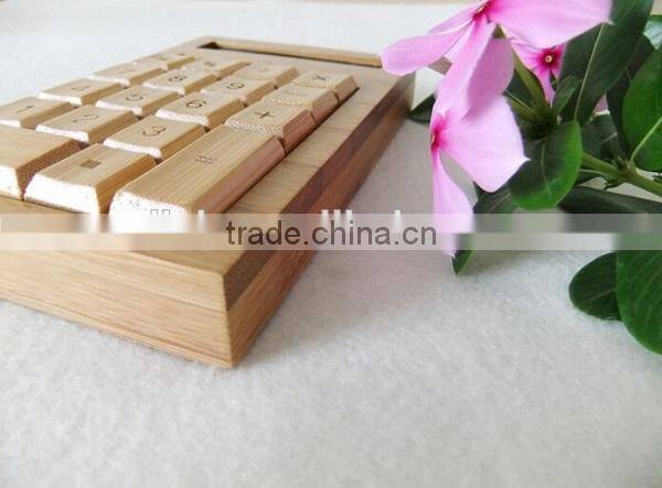 Ecofriendly Nature Bamboo Wood Solar Powered 12 Digits Calculator