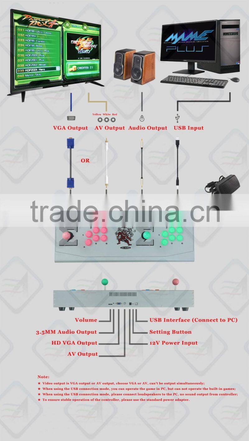 Arcade Controller with Built in Games Pandora Box 4 HD 645 in 1 Mutli Game Board VGA AV Jamma Games PC Games Arcade Controller
