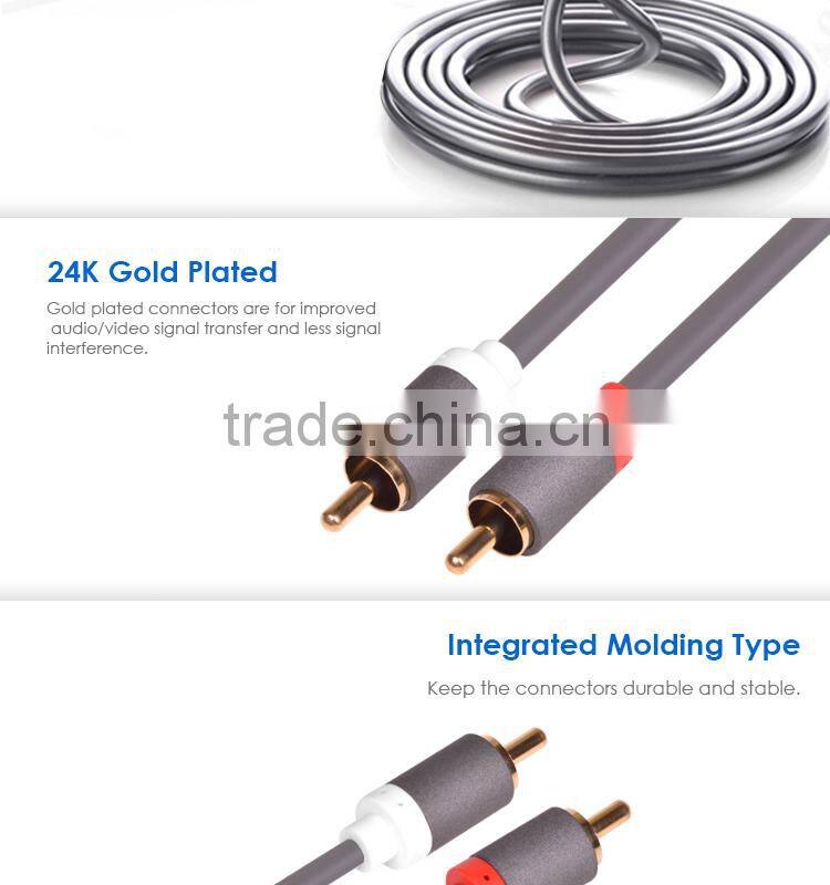 3 feet 2RCA Male to 2RCA Male High Quality Home Theater Audio Cable