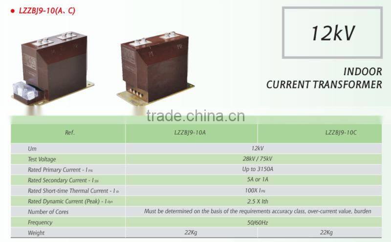 LZZBJ9-10A 12KV indoor current transformer/instrument transformer