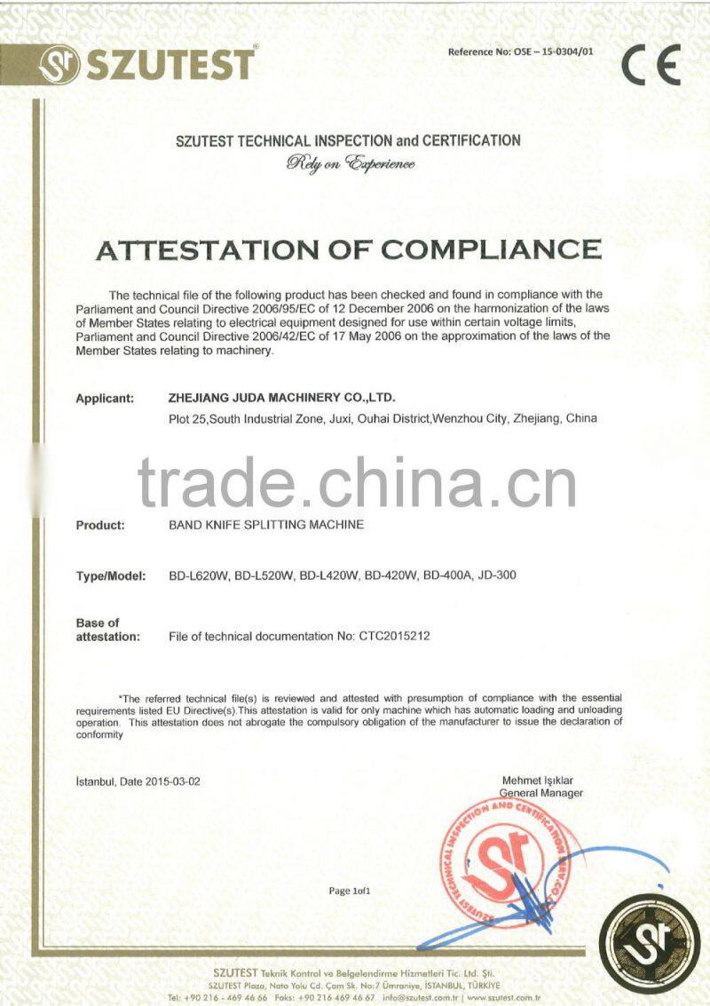 Best Leather Splitting Machine BD-L620W