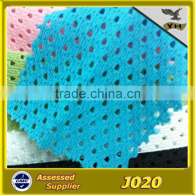 100% polyester low stretch mesh fabric stock for basketball jersey