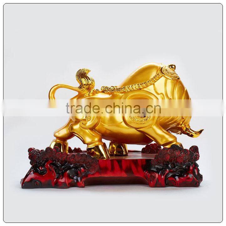 Chinese zodiac animals Resin OX ,24k golden ox resin statue