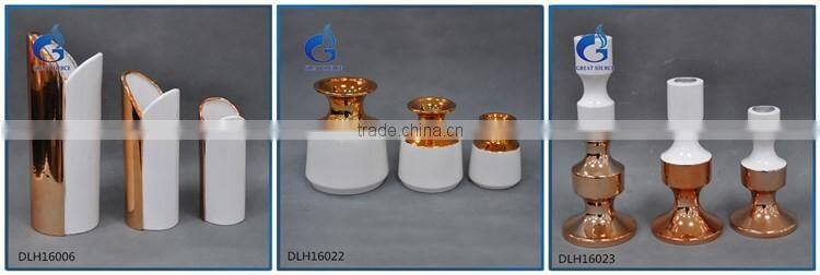 handmade electroplating home decoration ceramic candle holder