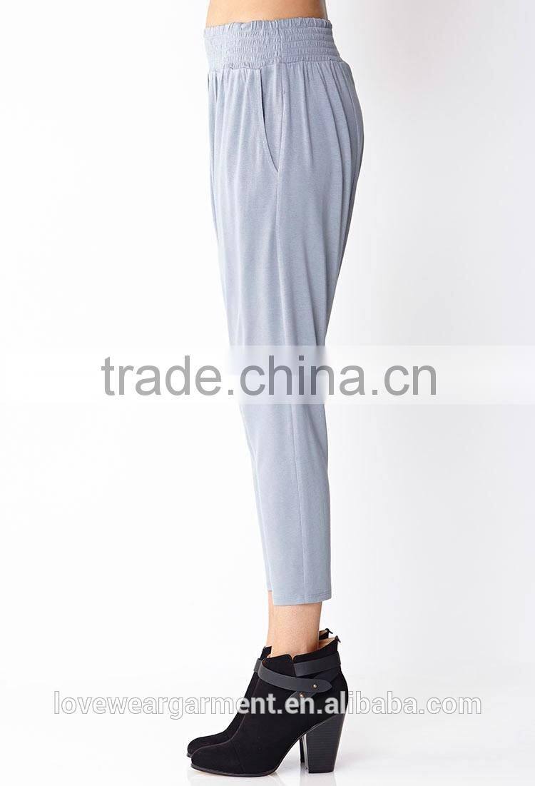 Women high waist blank loose harem trousers wholesale for summer