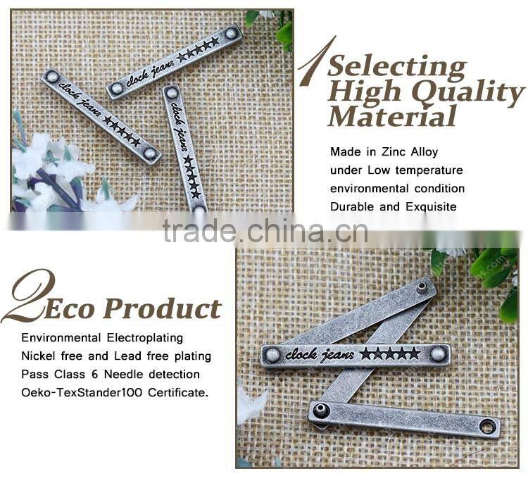 Custom Metal Plate Snapback Hat, Metal Jeans Plate for Denim and Handbag