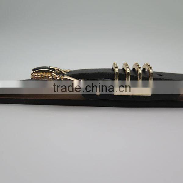 Simple fashion style black women skinny wholesale fashion belt