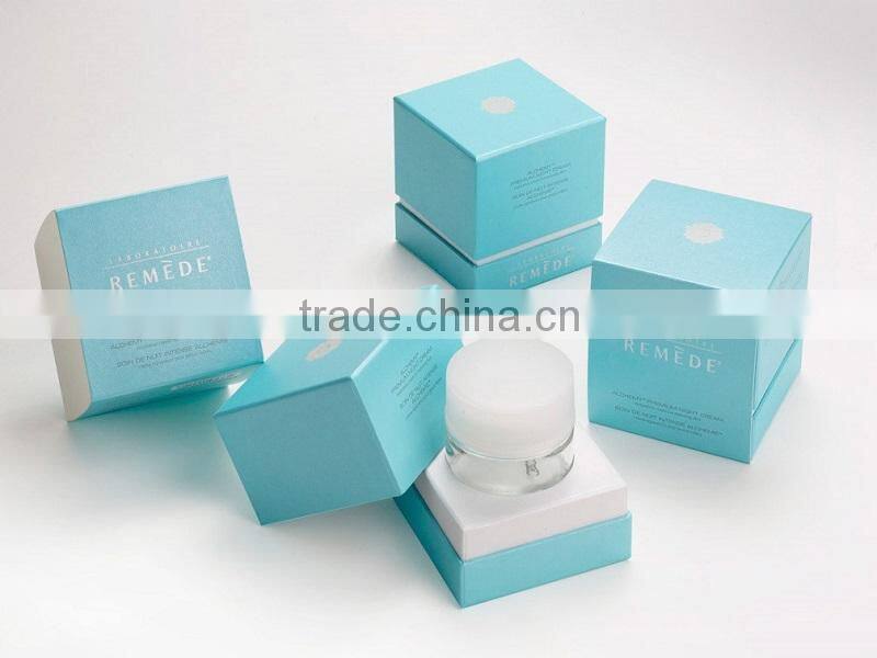 Elegent lady light blue packaging box supplier for skin cream