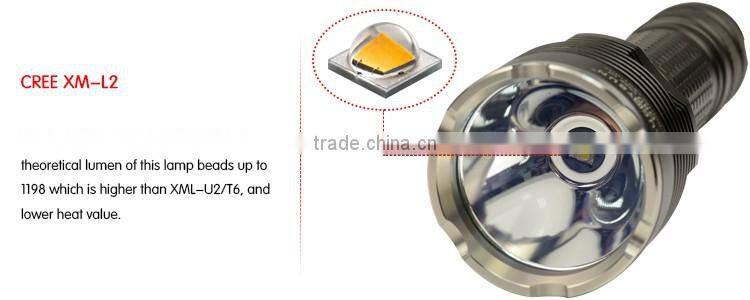 Luckysun Good price for Xm-l2 1000 Lumen Hard Anodized camping strobe light