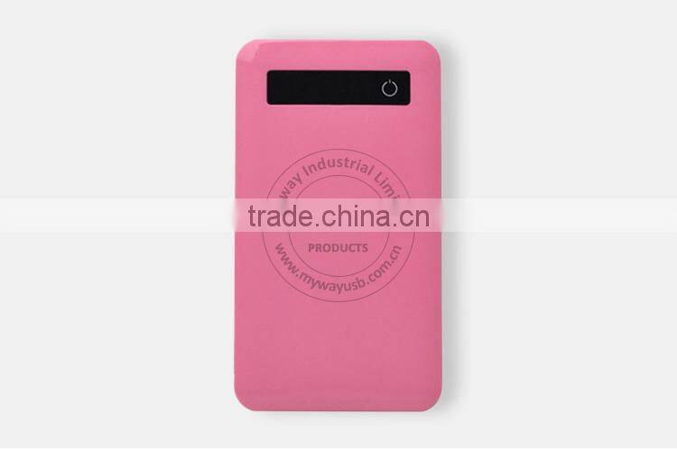 2015 new arrival colorful slim portable cell phone power bank/portable power bank with LED indicator