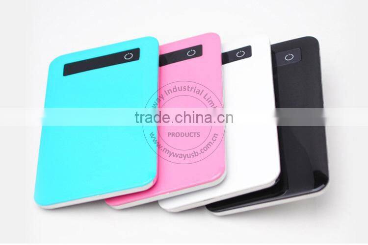 2015 new arrival colorful slim portable cell phone power bank/portable power bank with LED indicator
