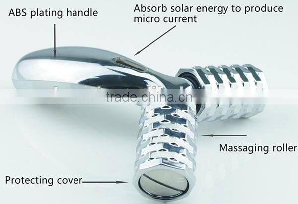 Handheld derma roller 3d Y shape body massager with solar funtion