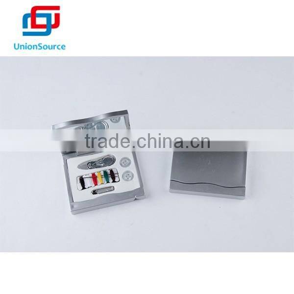 sewing kit with mirror, plastic material and can foldable,square shape