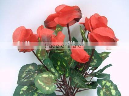 High Quality H29cm Red Fake Garden Flowers Artificial Cyclamen