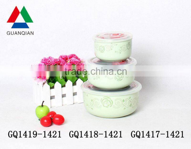 3 items soup bowl set with different color design