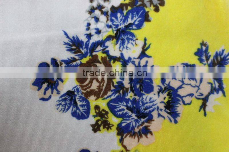 spandex polyester printed velvet fabric