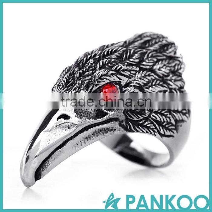 pankoo wholesale 2016 animals series of retro punk tai silver and titanium unisex ring