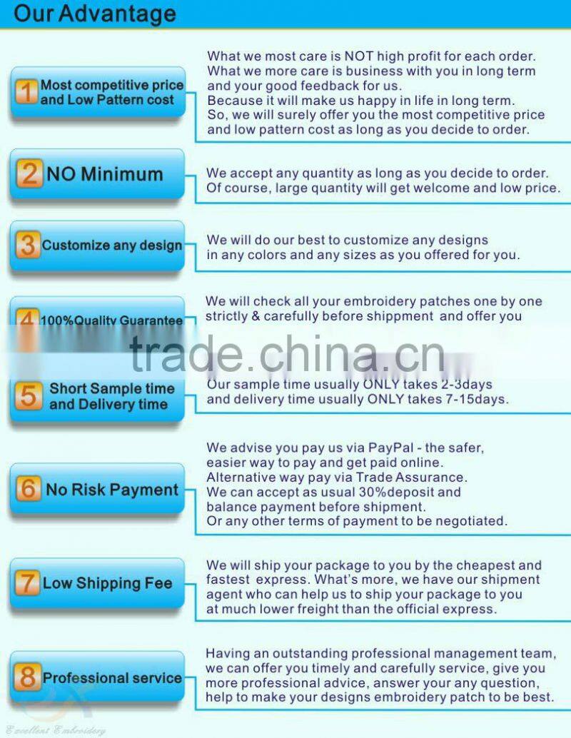 Trade Assurance heat-cut embroidered jeans badge