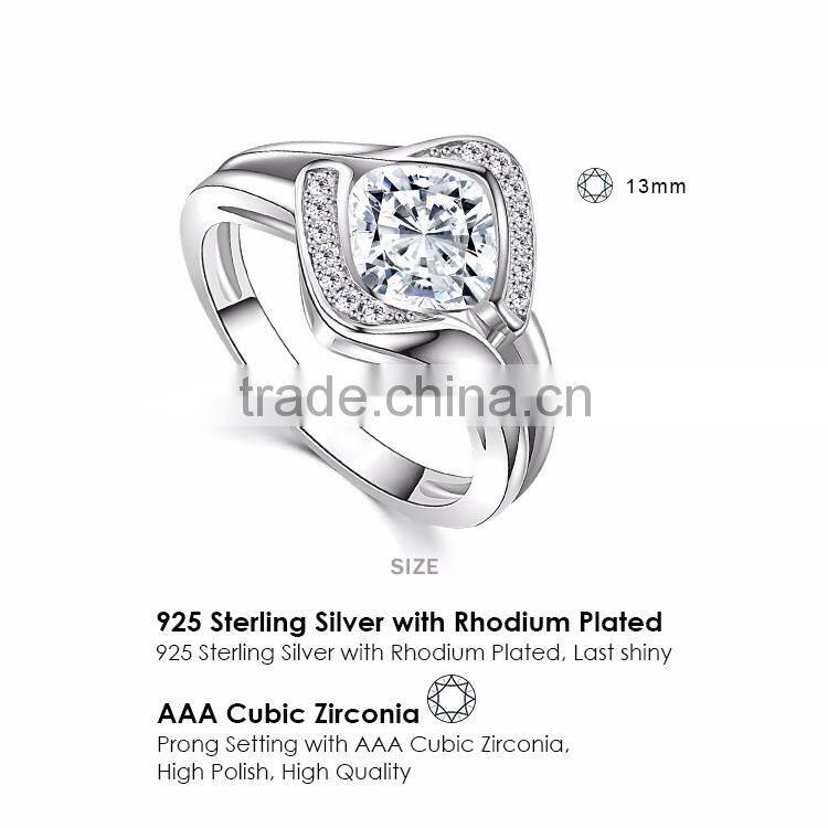 Sterling Silver White Cubic Zirconia Love Promise CZ Ring Engagement Wedding Eternity Bands