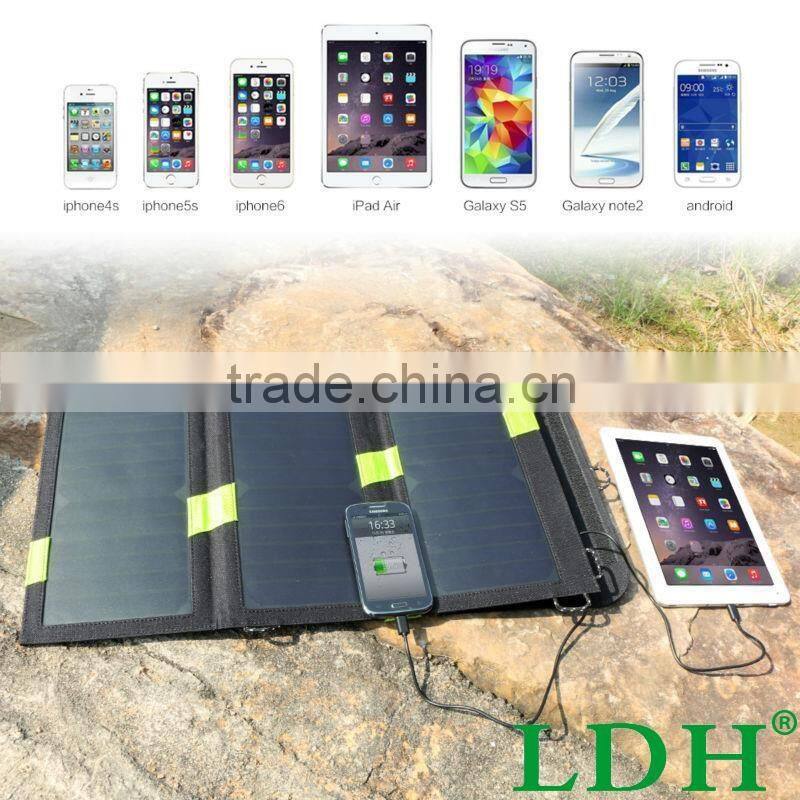High Quality 20W Dual USB Output 5V Solar Power Bank Sunpower Solar Panel Charger Camping Charger for Mobile Phone