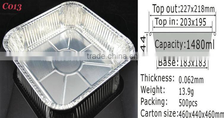 9" aluminum foil oblong food container