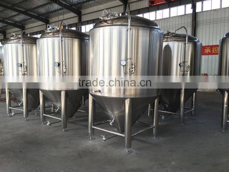steam heating microbrewery 1000l with 304 stainless steel 2000l conical fermenter