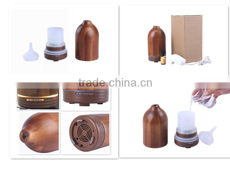 Wood+ABS+PP aroma oil diffuser, Wooden essential oil aroma diffuser, 100ml ultrasonic diffuser oil with 1 year warranty