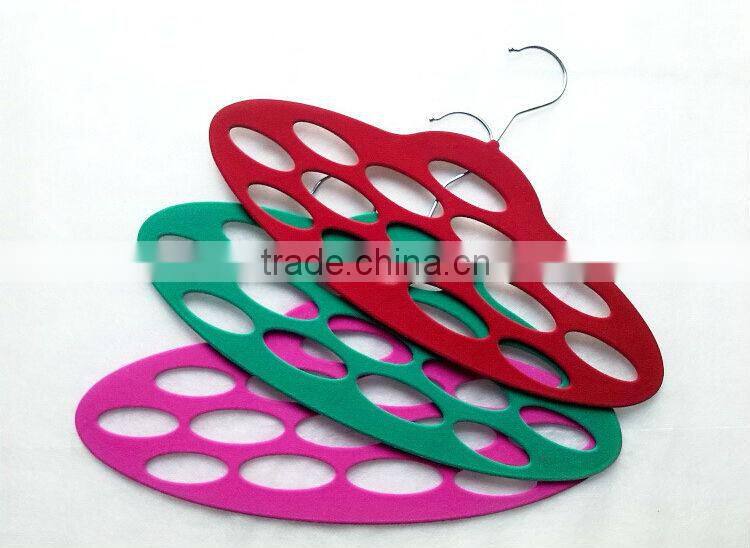 Oval Circles Velvet Flocked Scarf Hanger Organizer