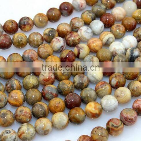 12mm natural round crazy agate semi-gemstone loose beads