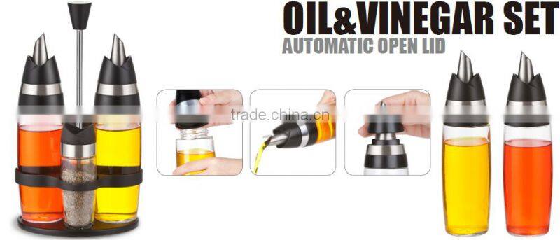 SINOGLASS 4 pcs glass storage canister jar set with TUSCAN VILLA decal