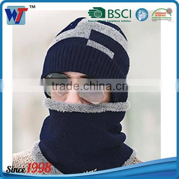 Neck warmer embroidery men dad cap knitted beanie hats