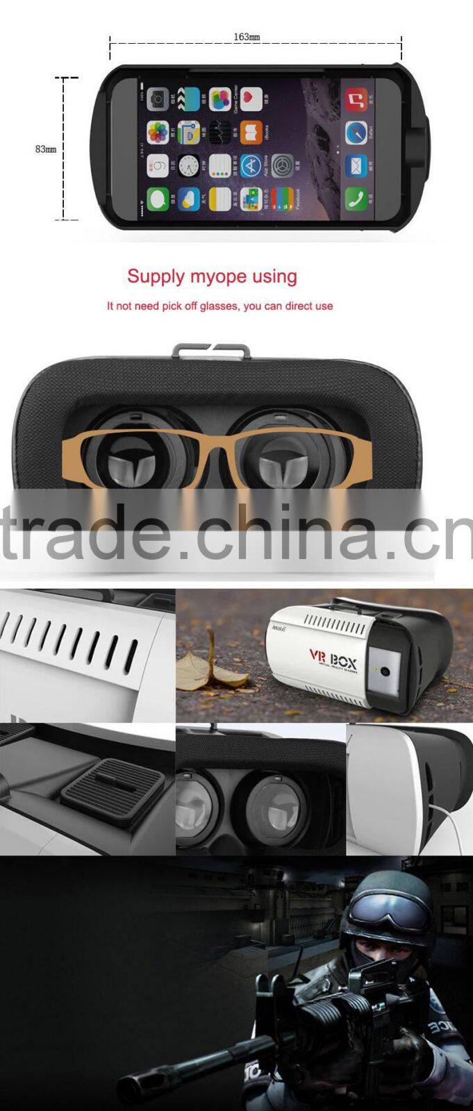 3D Glasses Google Cardboard Virtual Reality VR 3D Movies Games TV Glasses with Head Strap For 4-6.5" Phones Eletronic