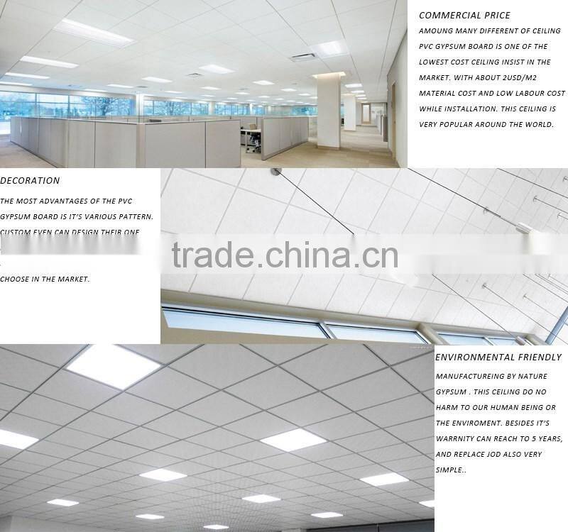 Morden Office PVC Laminated Gypsum ceiling pop design