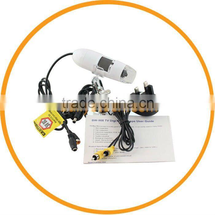 25X 400X 8LED AV Digital Microscope Magnifier Inspection Camera TV Out from dailyetech