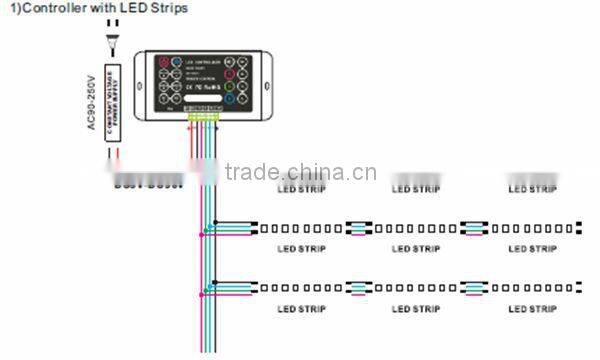 IR remote led rgb controller 3 channels constant voltage led controller with programmable function