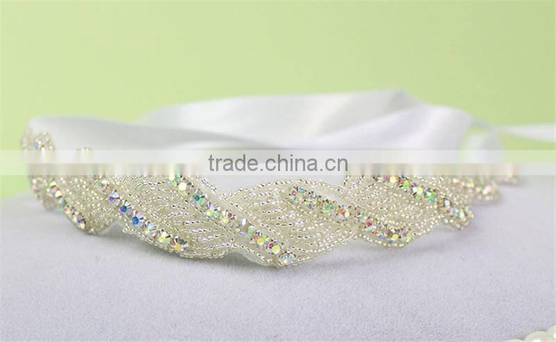 MYLOVE handmade beads headband with ribbon bridal hairbands MLH26