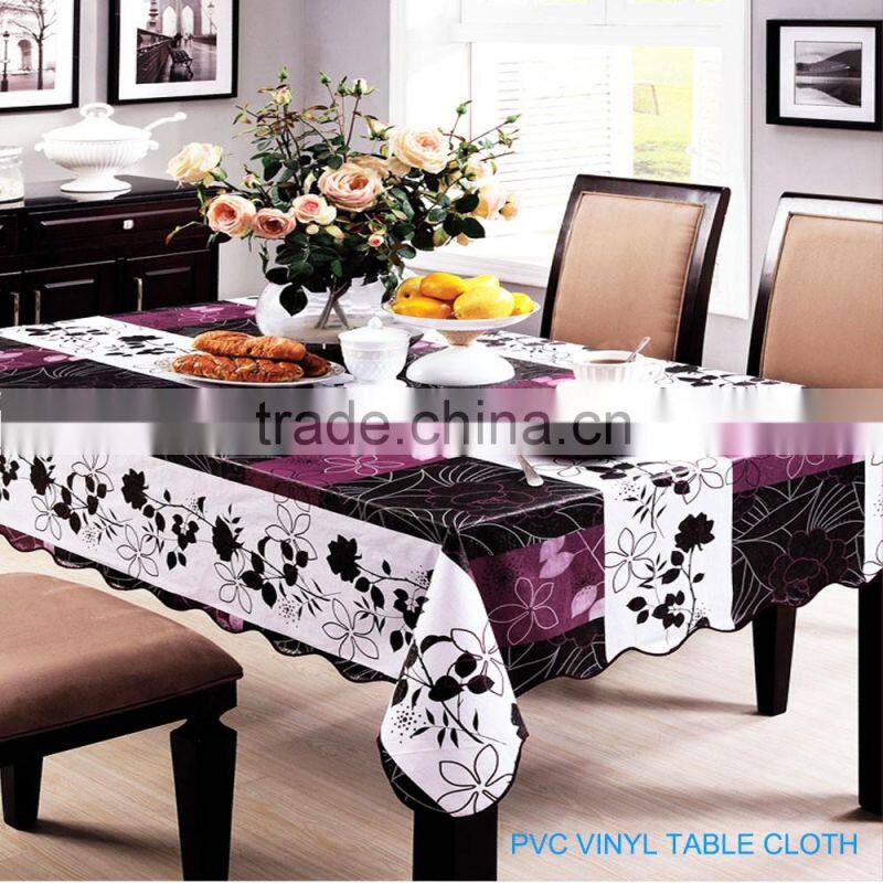 factory direct sale pretty printed table cloth pvc table cloth /plastic table cloth