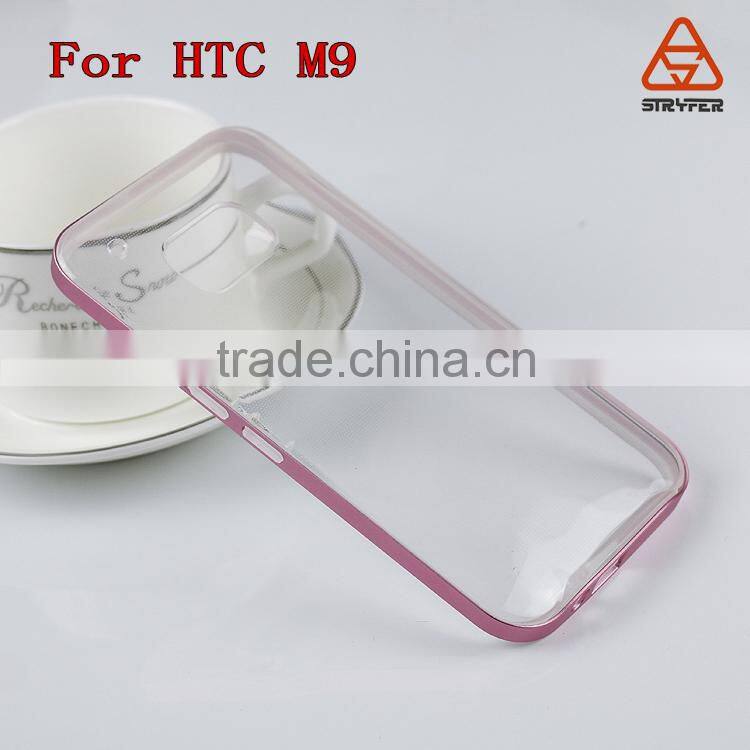 2015 cell phone accessory for HTC One M9 TPU + Aluminum metal bumper/frame case