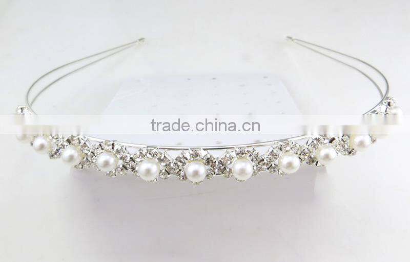 Diamond latest design bridal custom pearl headband