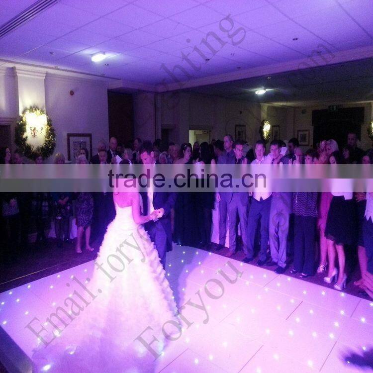 Hire White Gloss Wireless Remote Control Battery Twinkling Starlit LED Dance Floor For Wedding Party Disco Event